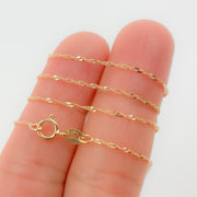 14K Solid Gold Wheat Chain